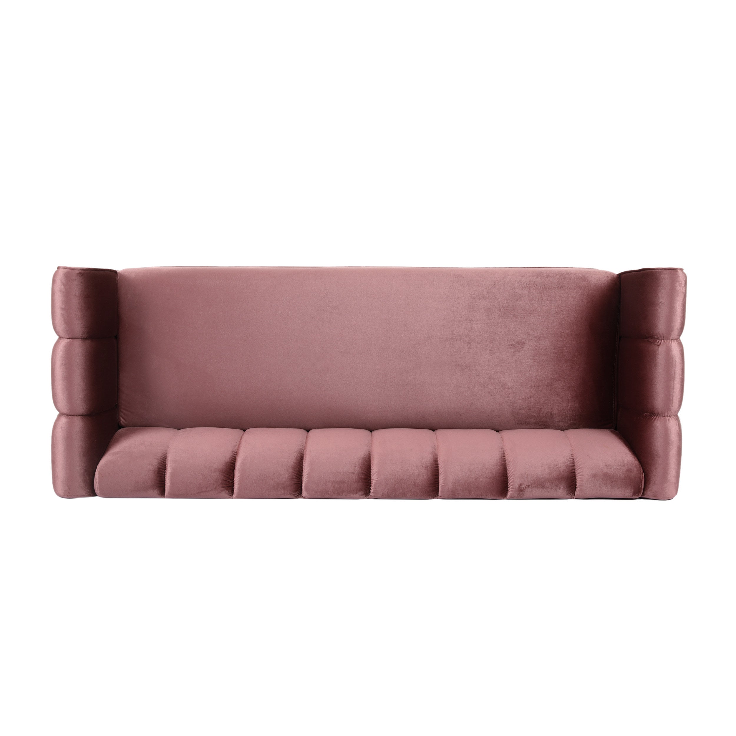 Miranda Velvet 3-Seater Sofa with Modern Glam Style and Blush Color