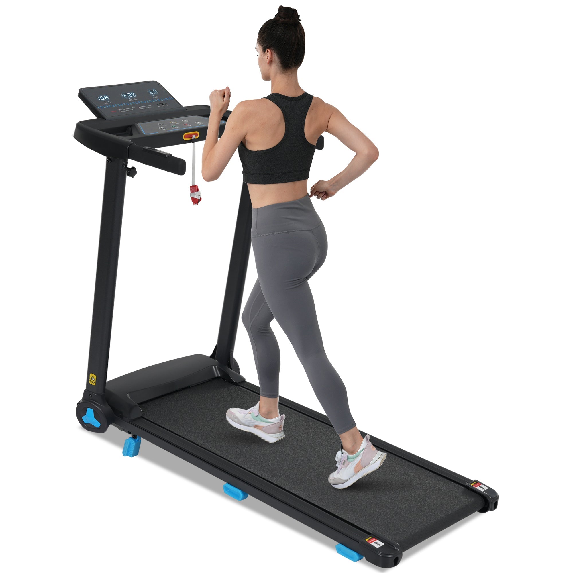 Folding Treadmills for Home Small, 3.0HP Portable Treadmill with 8% Incline,10MPH Walking Pad with Incline, 300 LBS Walking Pad Treadmills with Bluetooth, Heart Rate Sensors,Charge Station