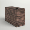 Espresso Wicker Outdoor Side Table with Drink Holders and Powder-Coated Aluminum Frame