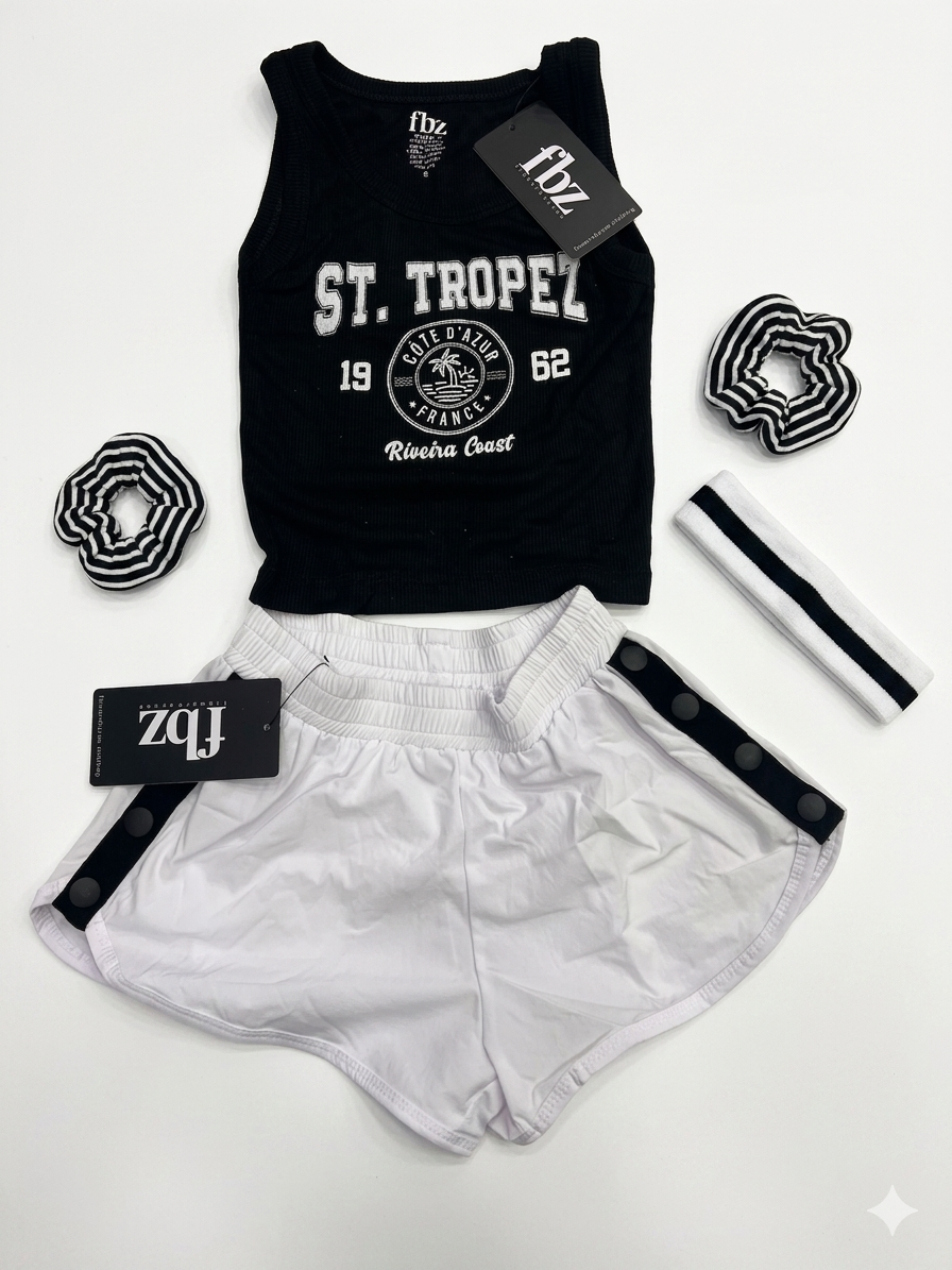FBZ - St. Tropez Tank and Short Set, Black