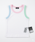 FBZ - White Tank Top with Blue, Green, & Pink