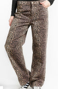 Indee - Low Waist 5 Pocket Jean Trousers, Leopard