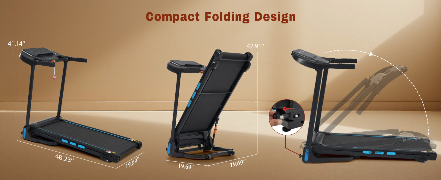 New Treadmills for Home, 3.5HP Hydraulic System Auto Foldable Treadmill with Incline,10MPH 350Lbs Weight Capacity Electric Treadmills with Heart Rate Sensors,Type C & USB Charge ,Bluetooth Speaker
