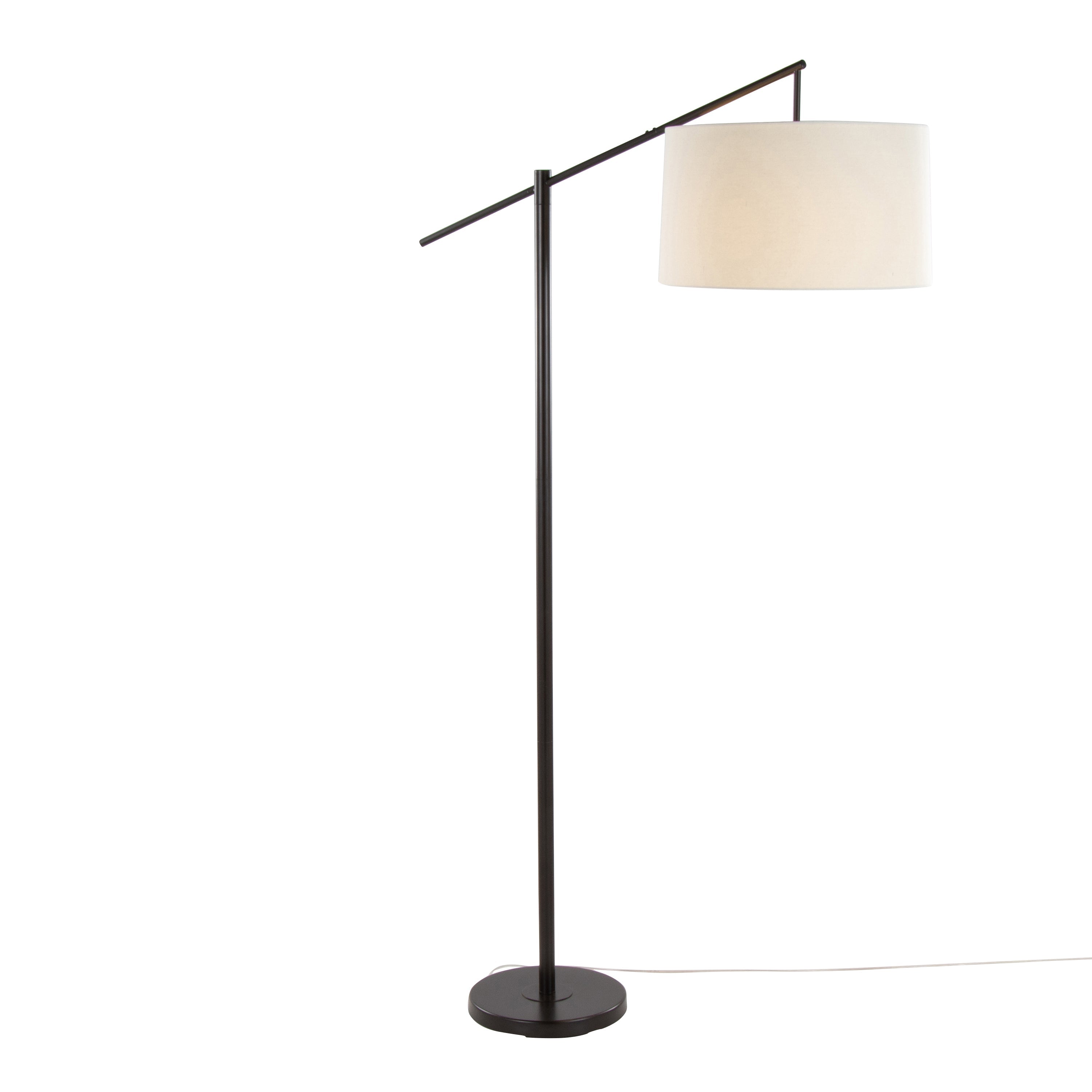 Casper 69' Contemporary Metal Floor Lamp in Oil Bronze Metal with Natural Linen Shade from Grandview Gallery by LumiSource