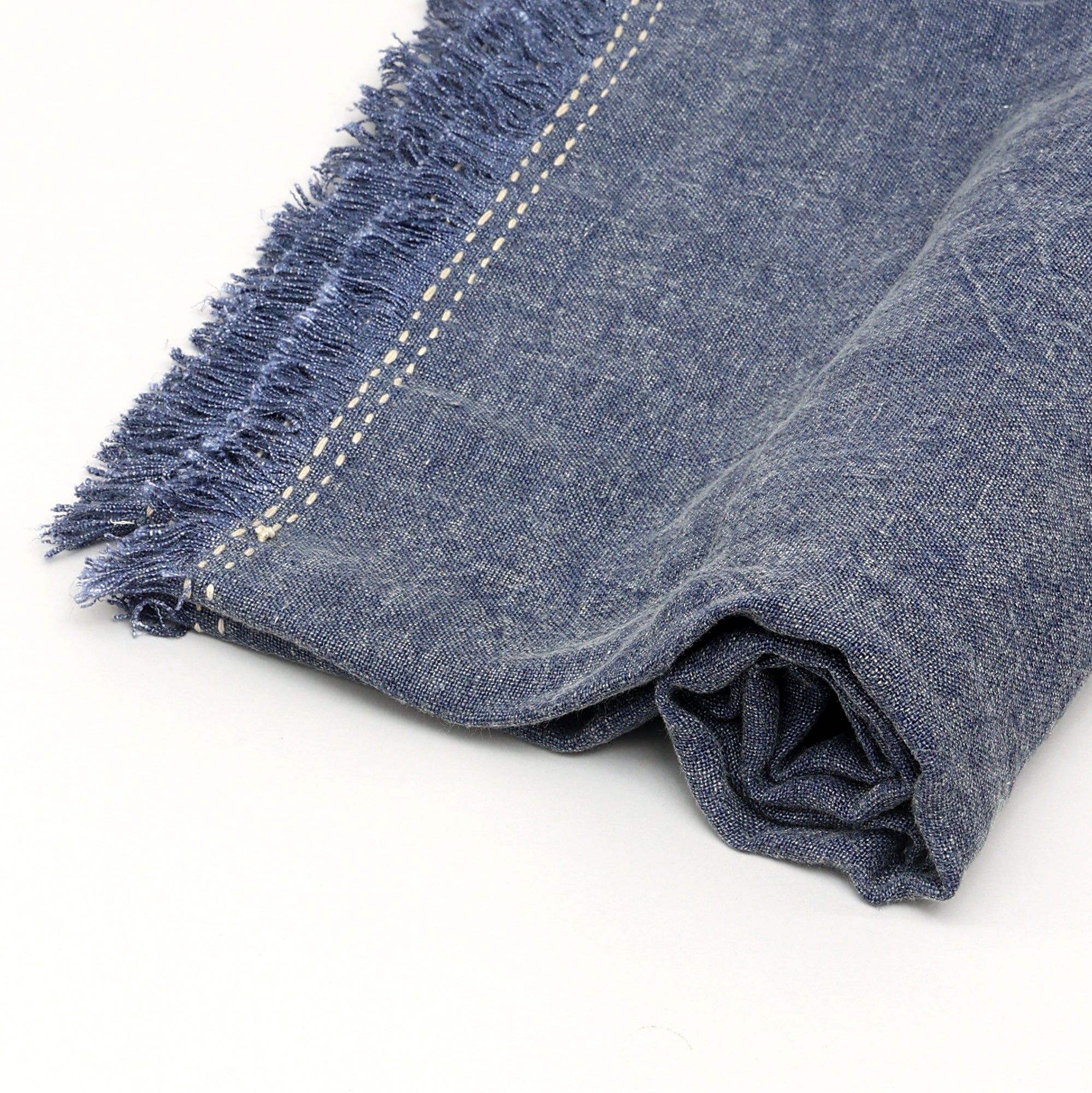 Stonewashed Linen Woven Throw Blanket with Fringe – 52X68'