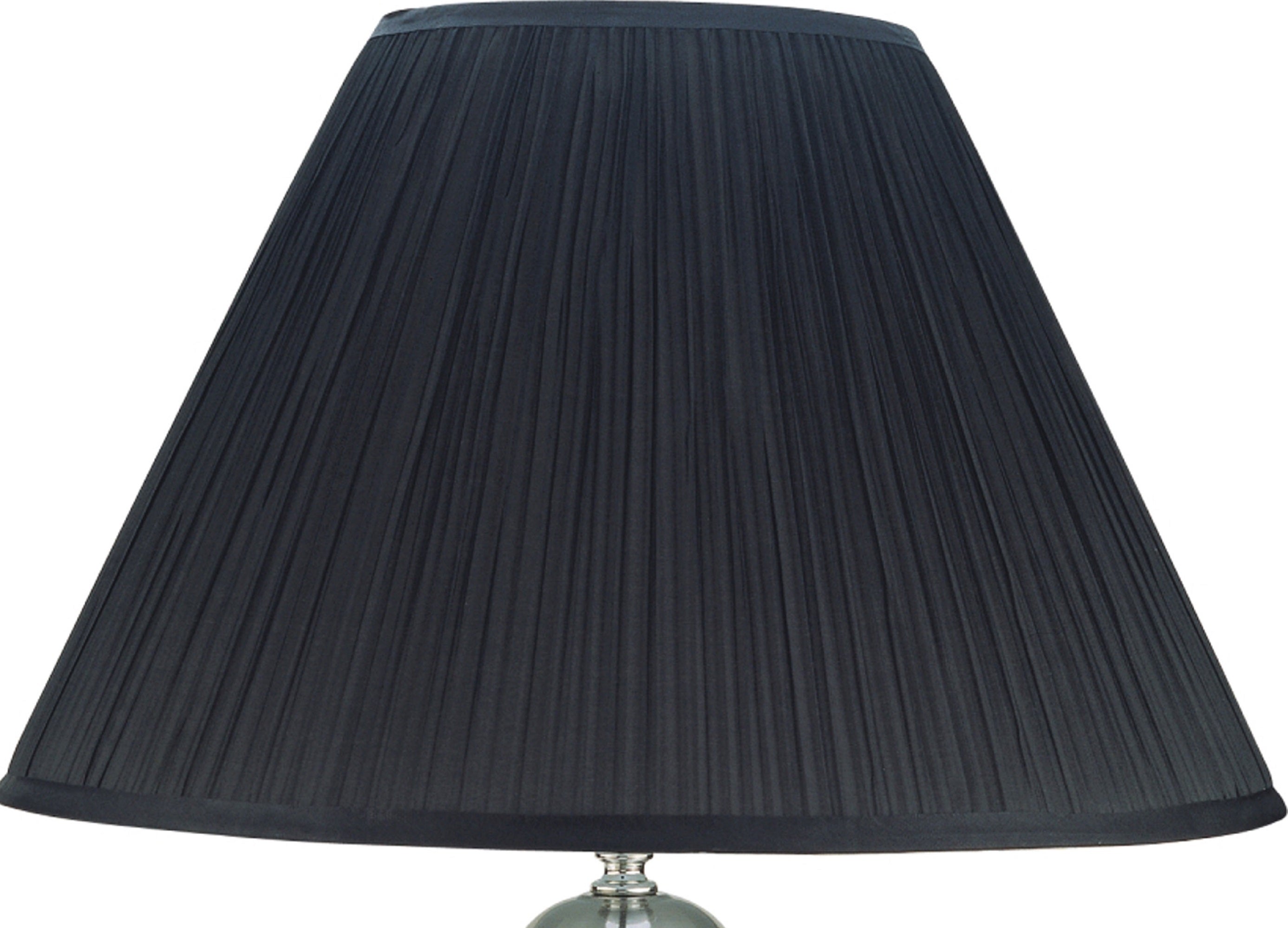 1pc Elegant Crafted Table Lamp Glossy Gray Base Contrasting Metallic Details Pleated Shade Modern Look Porcelain Rotary Switch, 100WATT Black