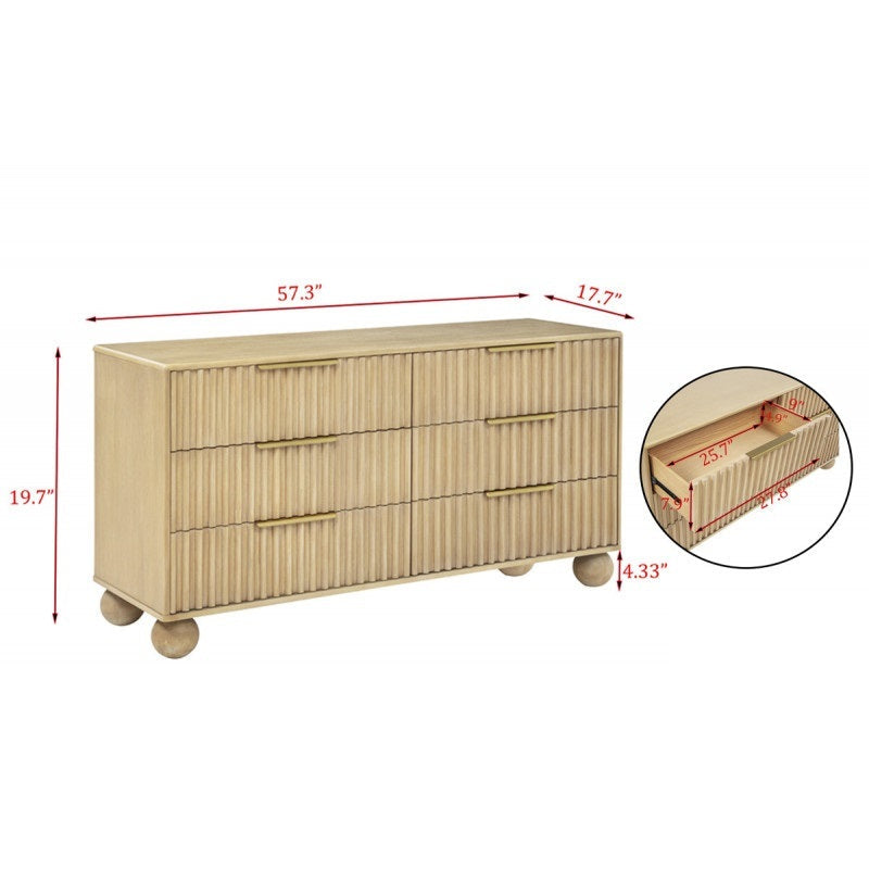 Modern Light Oak Wood 5pc Bedroom Furniture Set, California King size Platform Bed, Dresser Mirror and 2x Nightstand