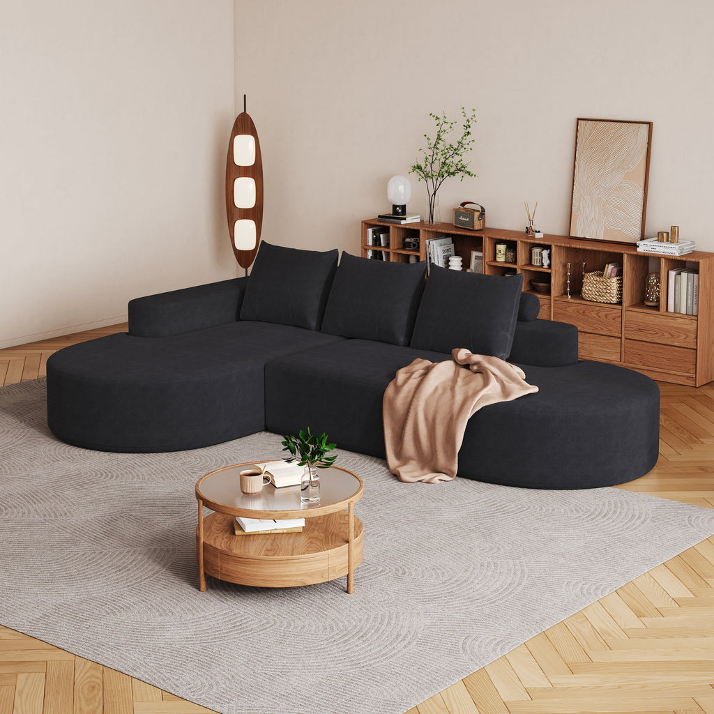 Modern Curved sofa ,Chenille Upholstered Sectional Sofa Couch Set,Modular 108.5' L Shaped Sectional Living Room Sofa Set With 3 Pillows,Free Combination Sofa Couch for Living Room,Bedroom