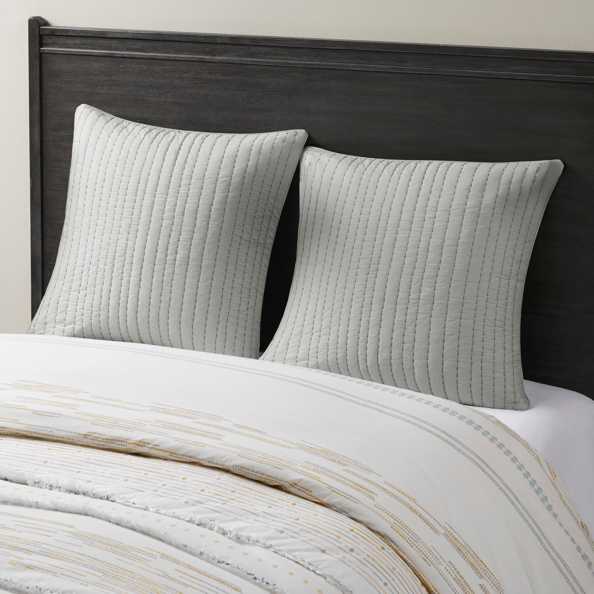 Cotton Quilted Euro Sham Grey Euro Sham