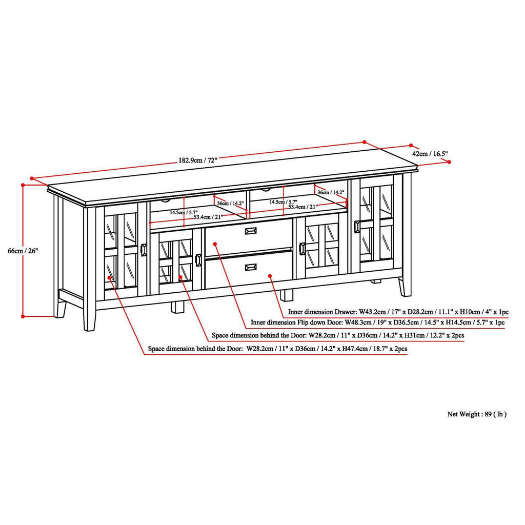 Artisan - 72' TV Media Stand - White