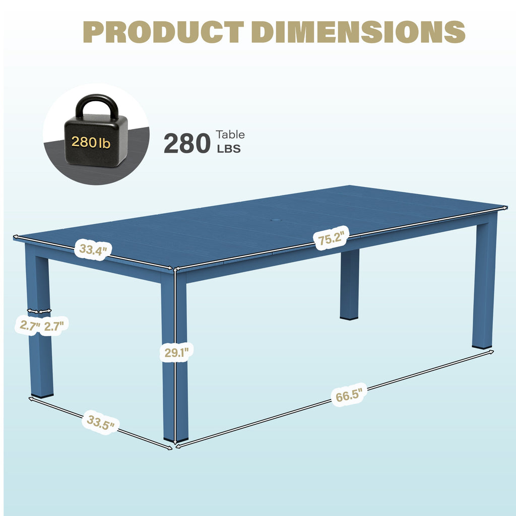 A single outdoor dining table that can be used in multiple scenarios