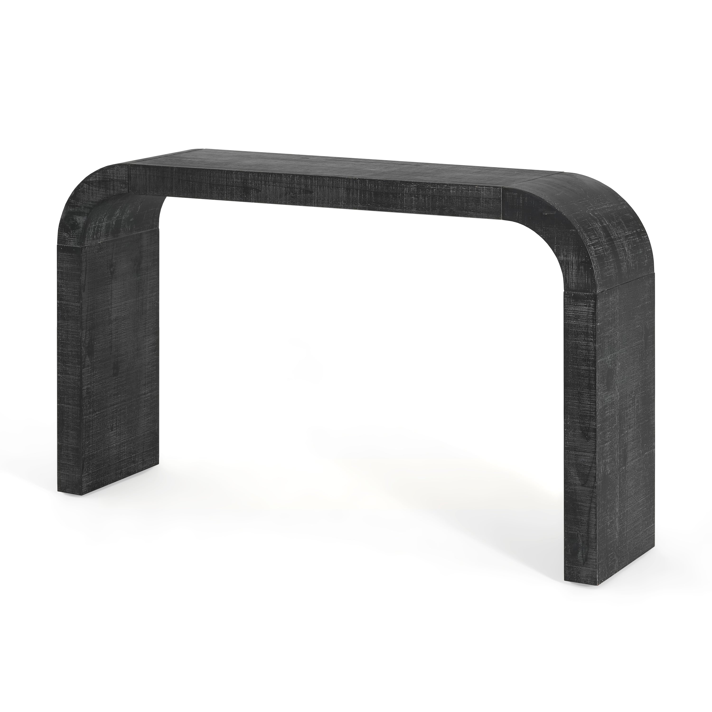 Mirod 52' Wood Console Table with Curved Edge, Natural Texture, Perfect for Entryways and Living Rooms