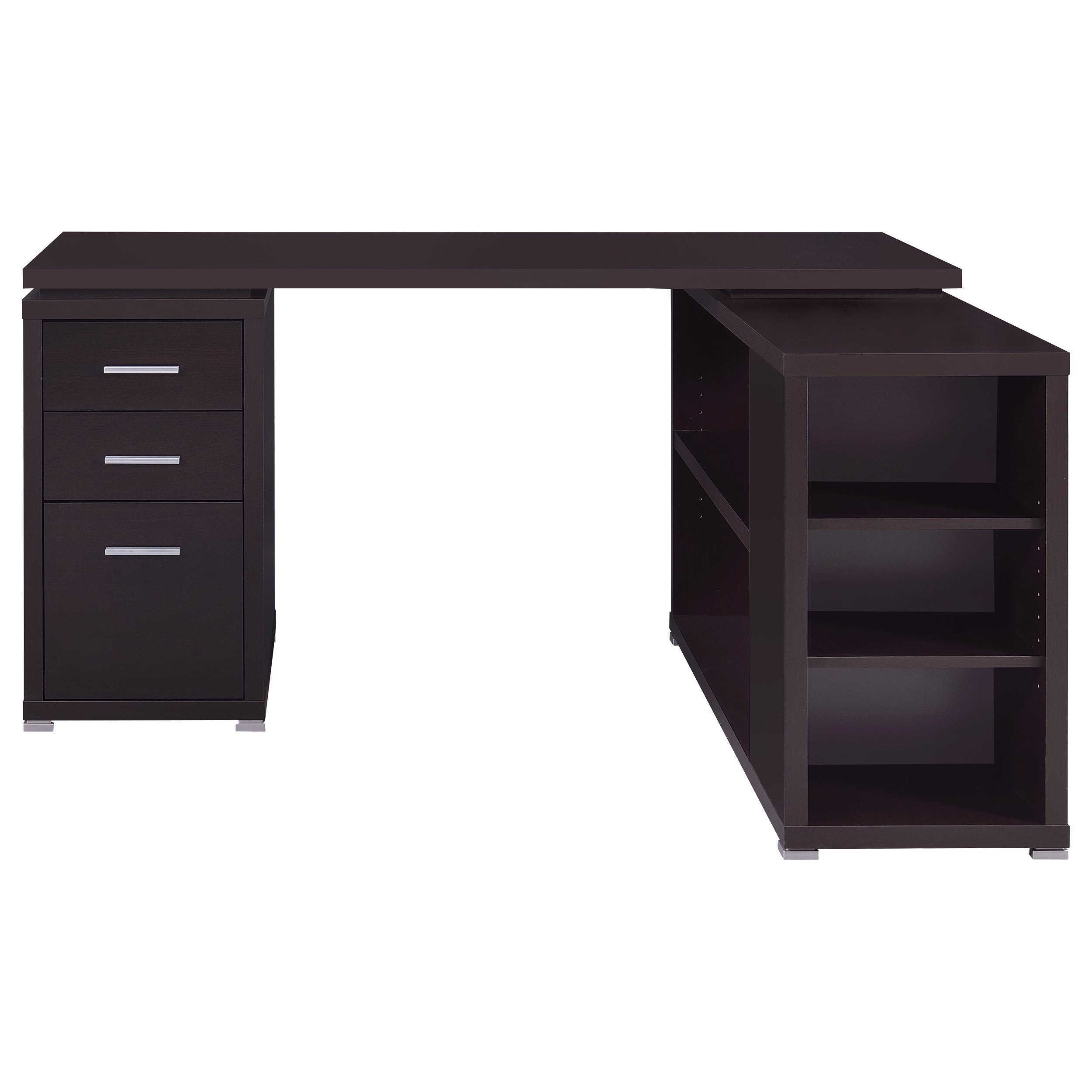 Tona Cappuccino 3-Drawer L-shape Computer Desk