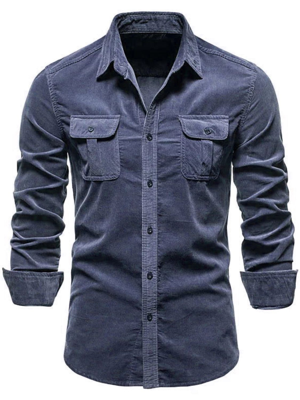 Collared Neck Button Down Shirt with Chest Pockets Plus Size