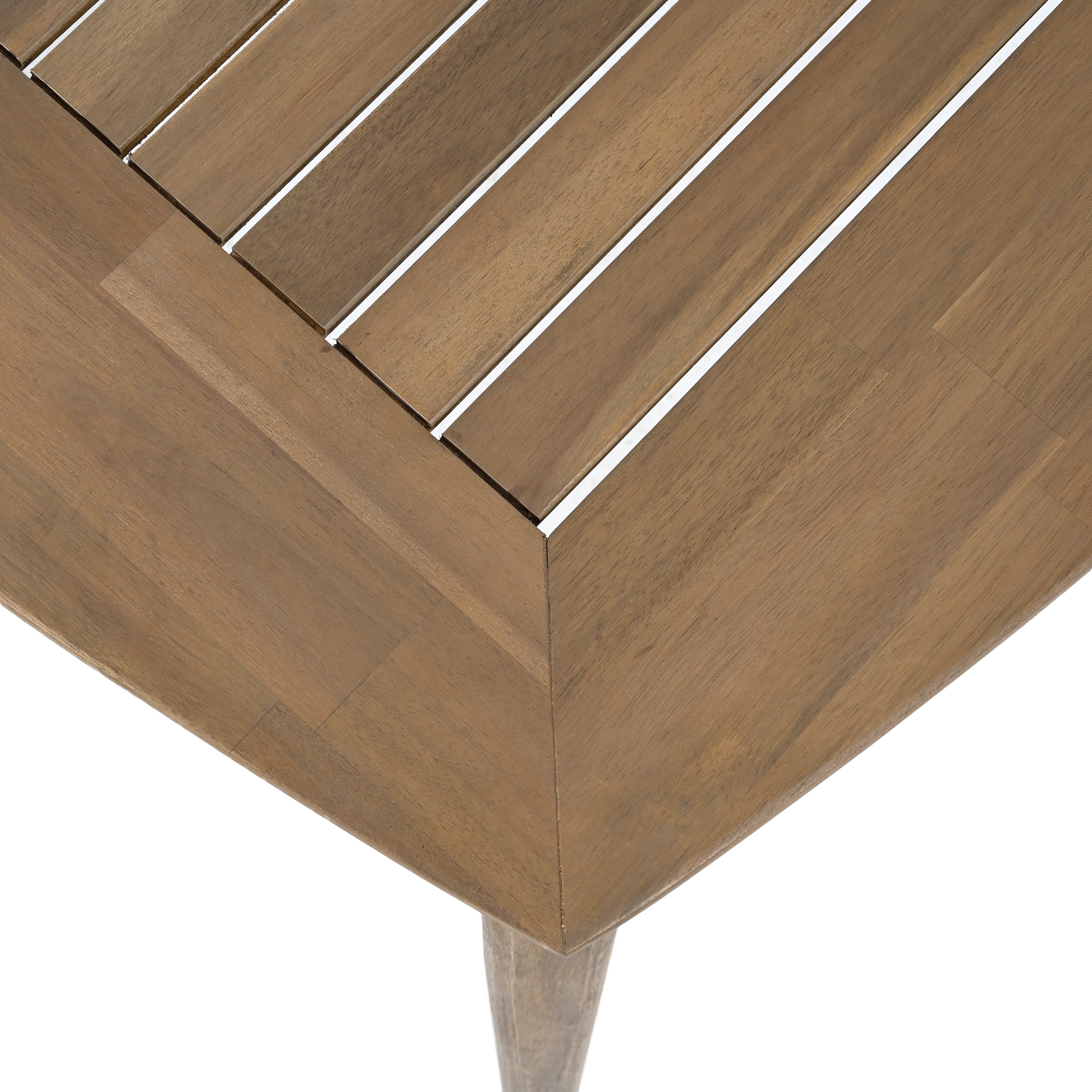 Acacia Wood Dining Table 8-Person Outdoor Table, Farmhouse Furniture for Patio, Garden, Backyard, Light Brown 180 LBS Weight Capacity 70.75'L