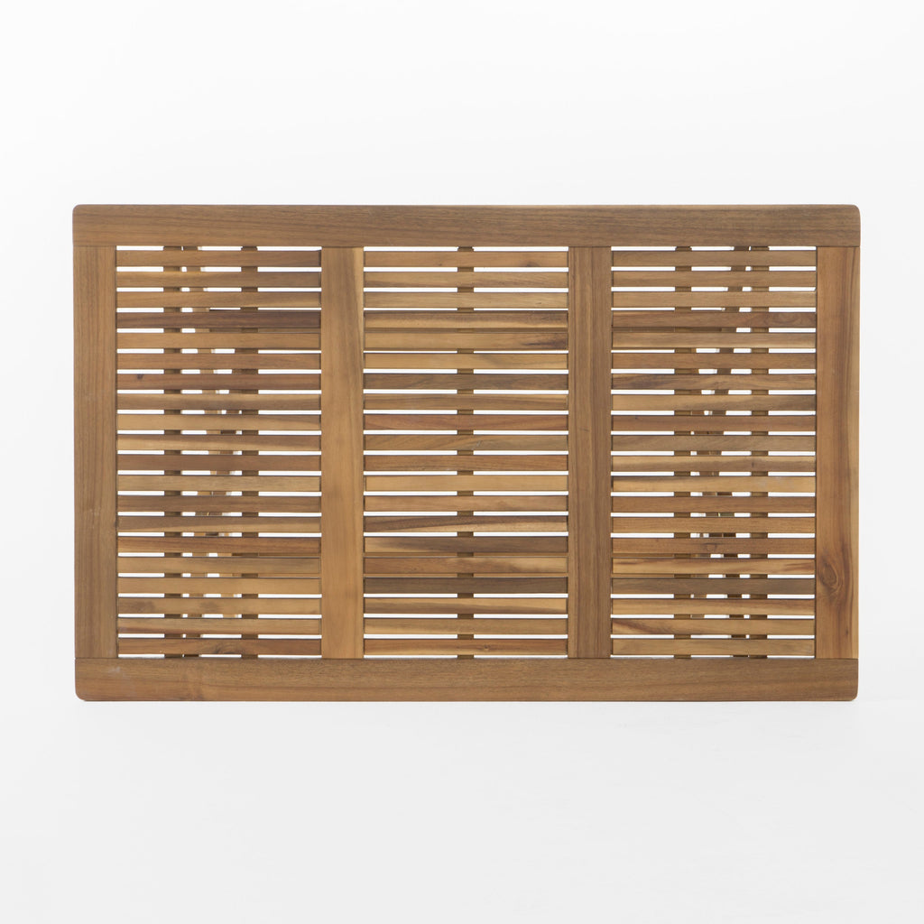 Blissique 43.5' Outdoor Foldable Wood Dining Table with Slat Design, Natural