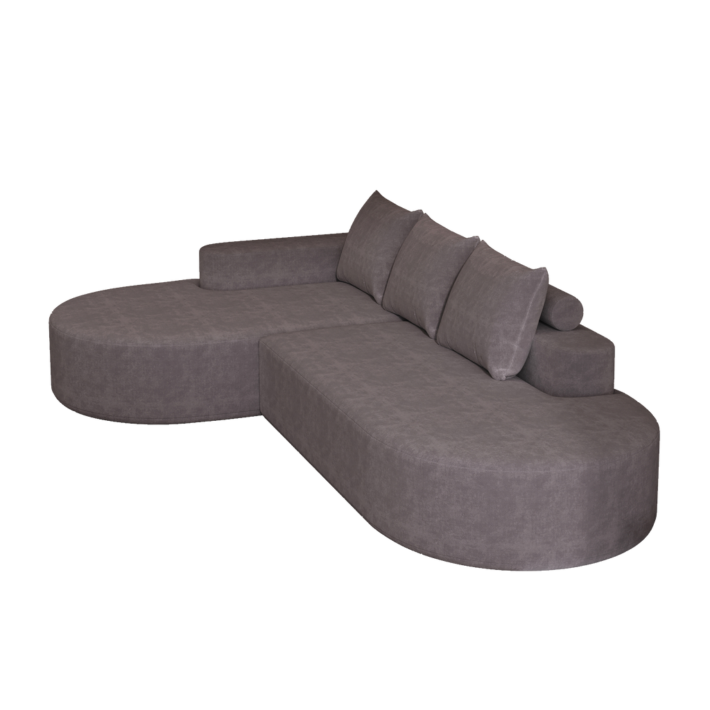Modern Curved sofa ,Chenille Upholstered Sectional Sofa Couch Set,Modular 108.5' L Shaped Sectional Living Room Sofa Set With 3 Pillows,Free Combination Sofa Couch for Living Room,Bedroom