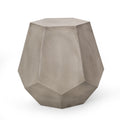 Outdoor CALGARY Side Table Light Grey Magnesium Oxide Contemporary Design 20.50 x 18.50 x 18.75 inches