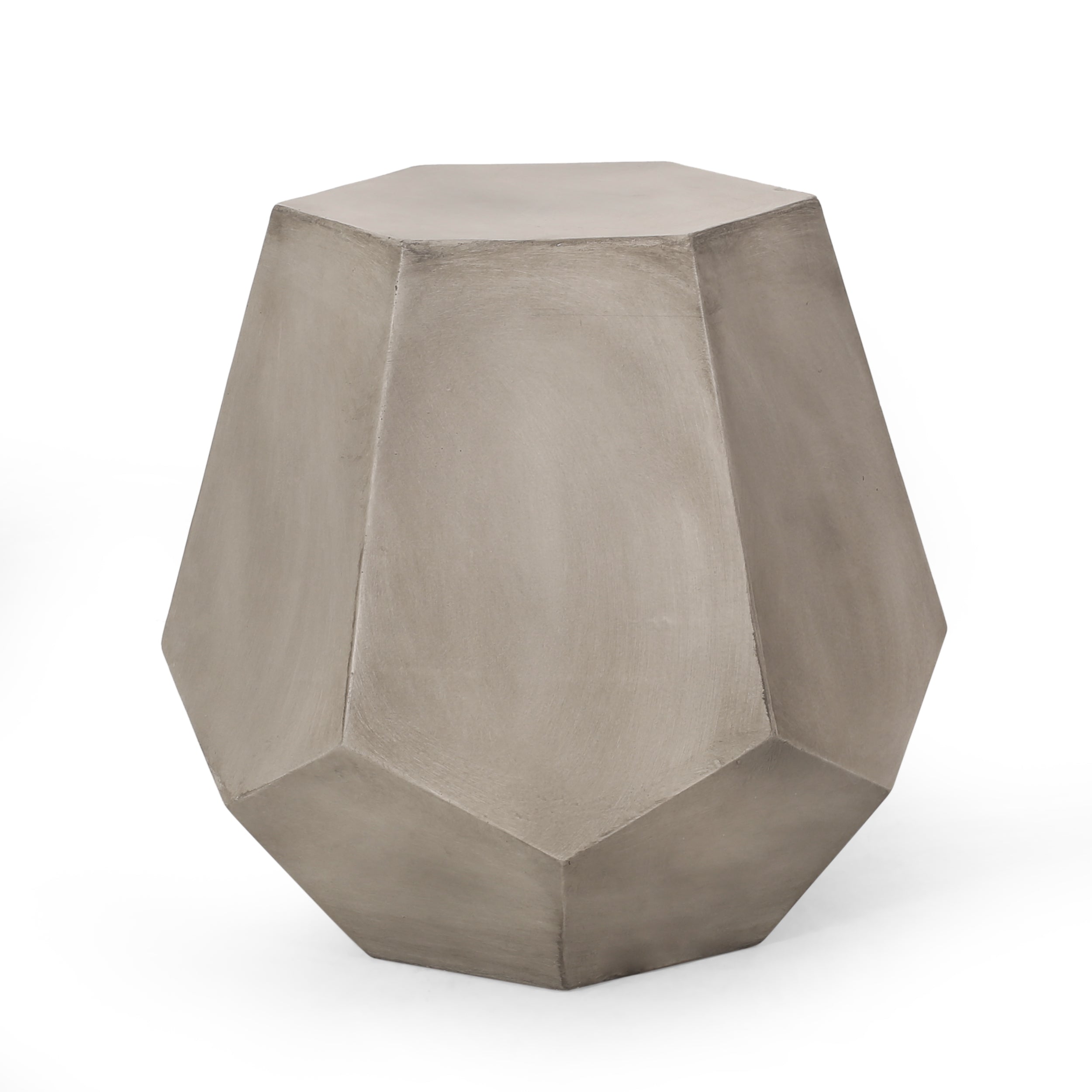 Outdoor CALGARY Side Table Light Grey Magnesium Oxide Contemporary Design 20.50 x 18.50 x 18.75 inches