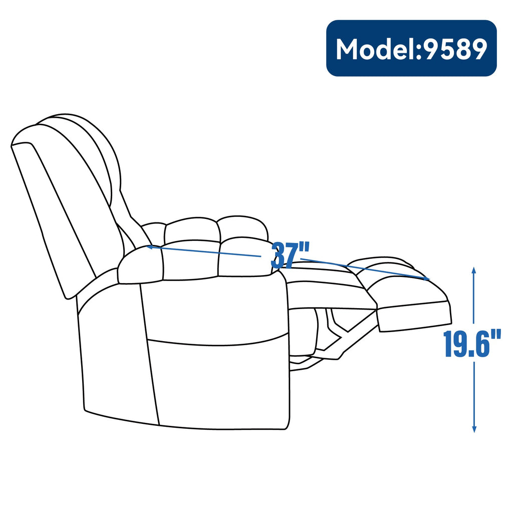 Dual Motor Heat Massage Infinite Position Up to 350 LBS Electric Power Lift Recliners with Power-Remote, Medium-firm and Heavy Duty, Grey