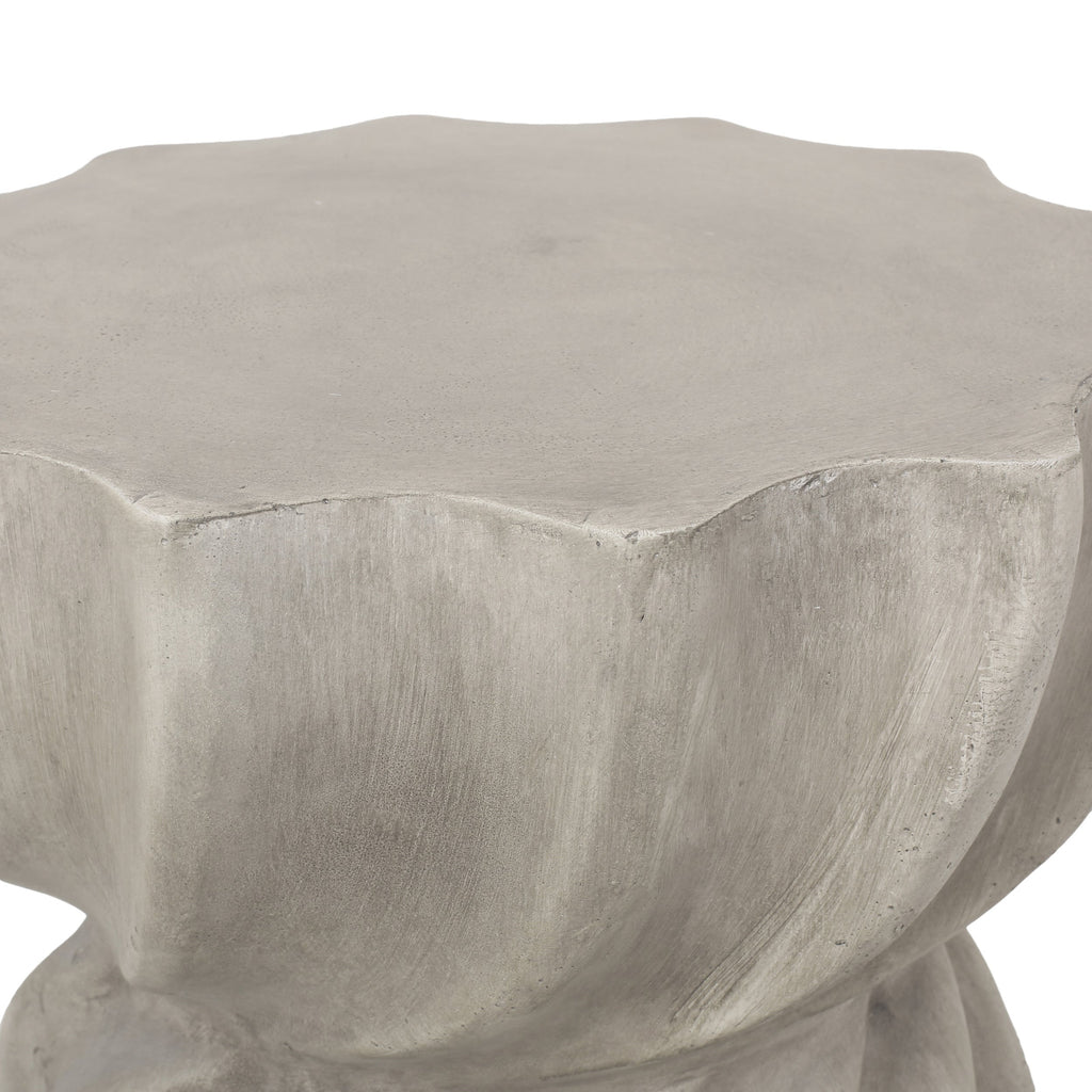 Modern CANIS Side Table Outdoor Use Grey Magnesium Oxide 14 x 14 x 18.5 inches