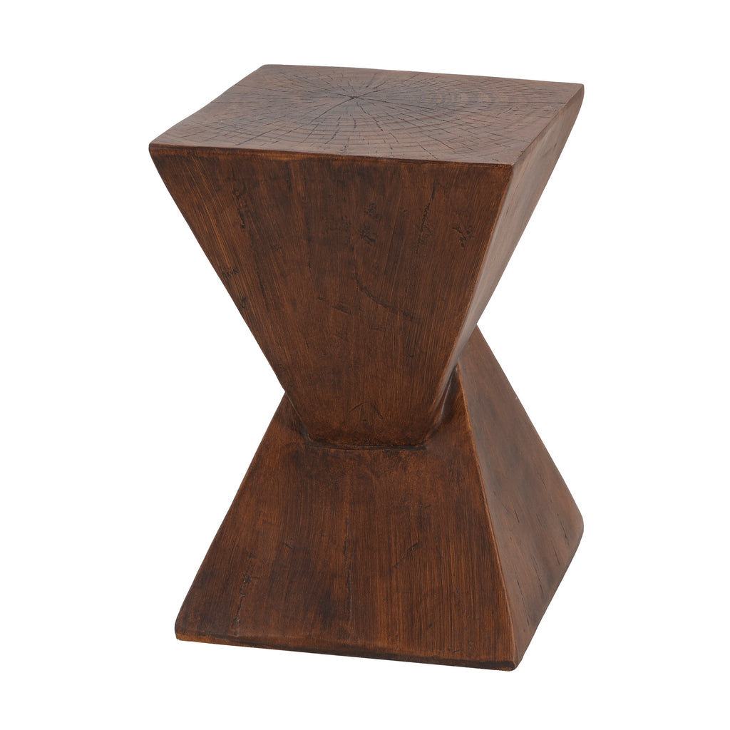 GEOMETRIC MGO SIDE TABLE,DARK BROWN COLOR