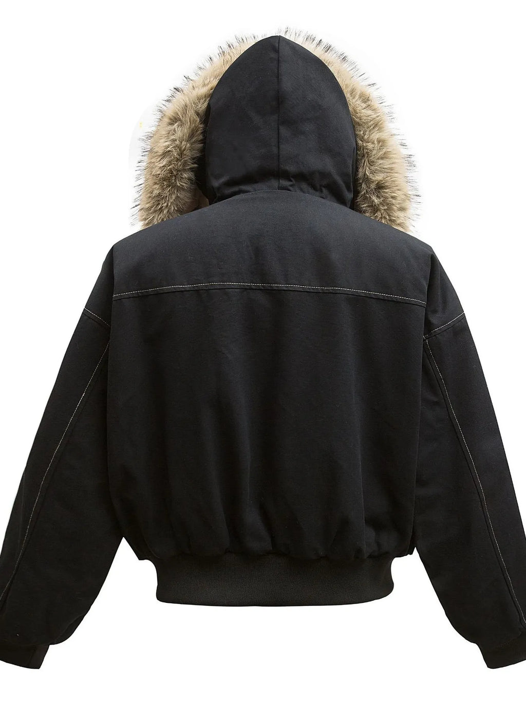 Faux Fur Hooded Zip Up Jacket
