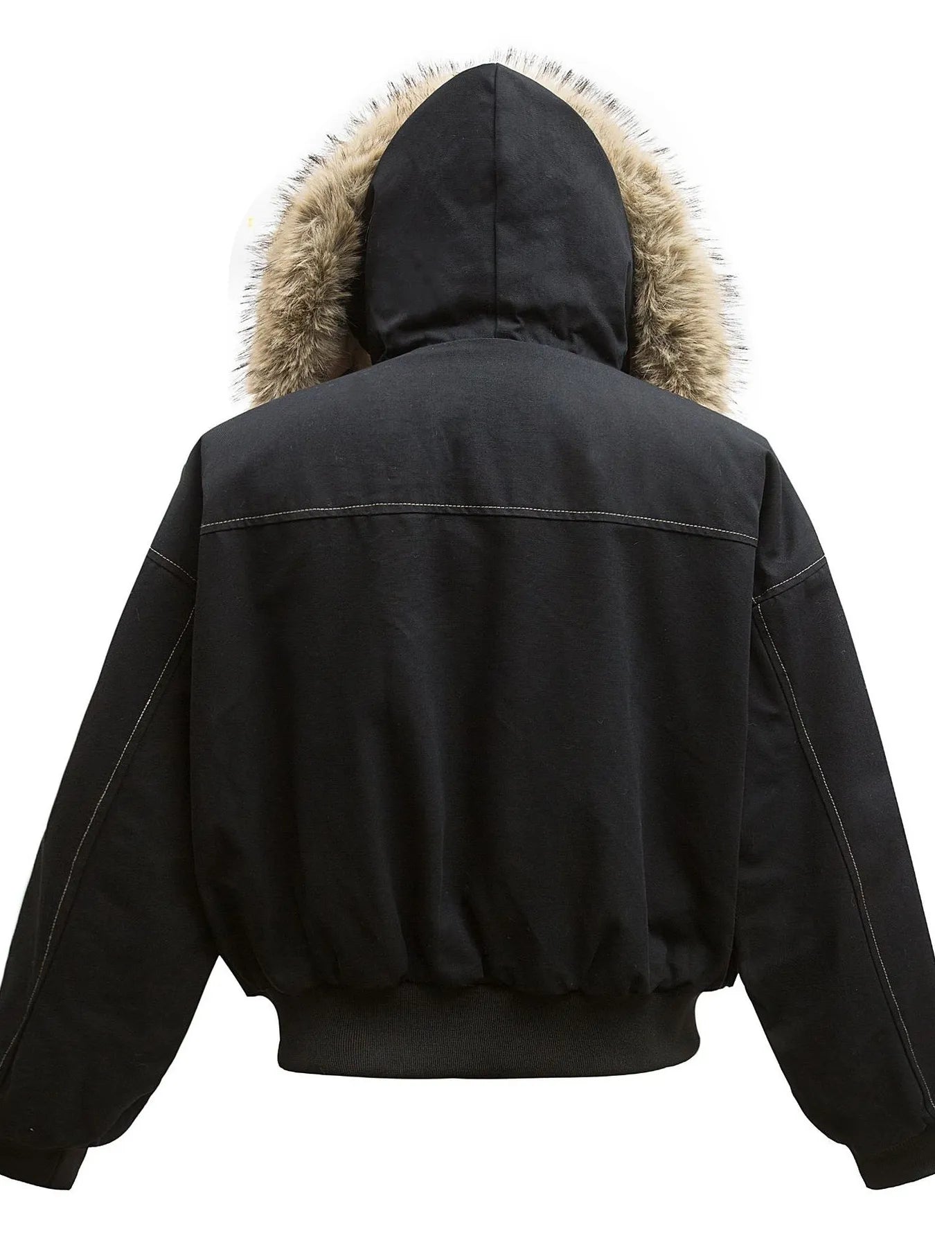Faux Fur Hooded Zip Up Jacket