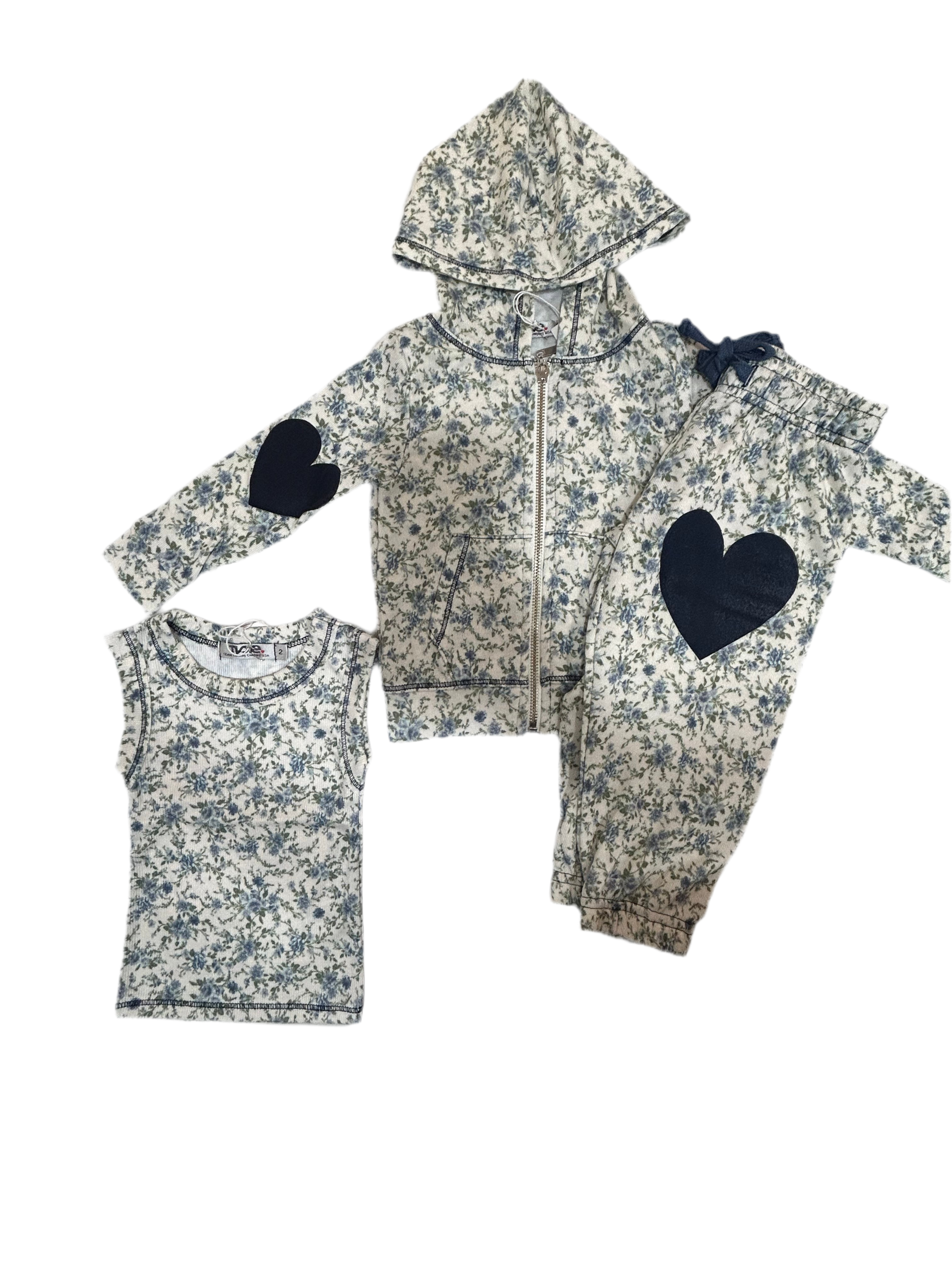 T2love: 3 Piece Floral Set - Elbow Heart