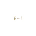14k Yellow Gold CZ Initial F Stud Earrings