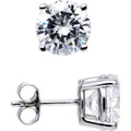 Sterling Silver 1.90 ct Basket-Set Cubic Zirconia Stud Earrings