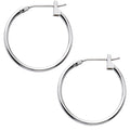 14K White Gold 1.5mm 11/16 Inch Hoop Earrings
