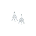 Sterling Silver Cubic Zirconia Chandelier Huggy Earrings