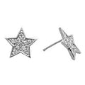 14k White Gold 12mm CZ Paved Star Stud Earrings