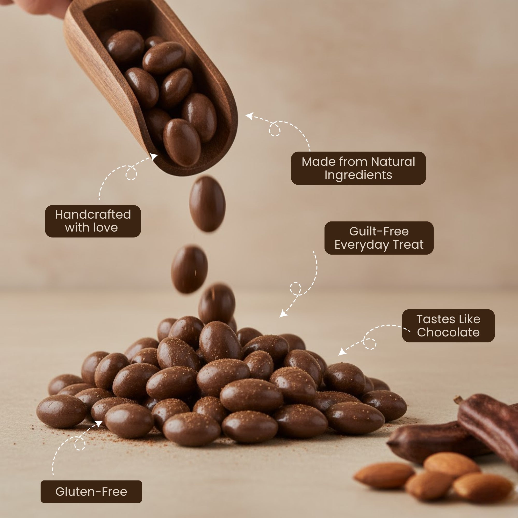 Andy Anand Carob Malt Balls, 1 lb – Tastes Like Chocolate, All-Natural Gift Box, Birthday, Valentine's, Christmas, Anniversary & Holiday