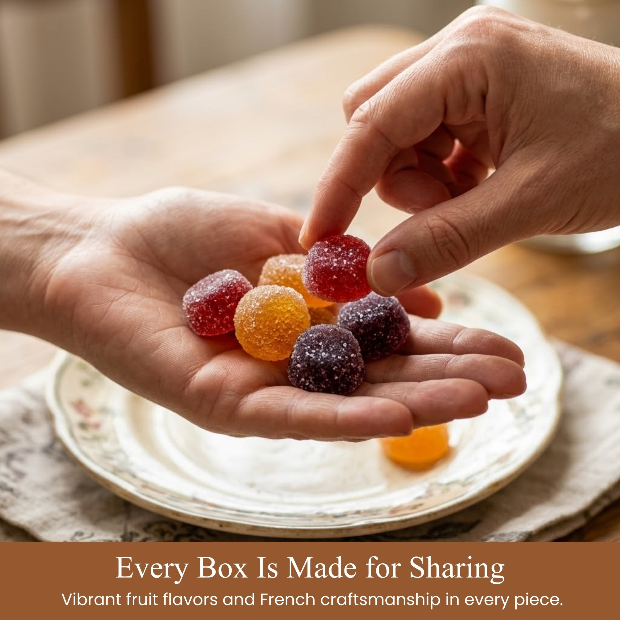 Andy Anand French Pates de Fruits Fruit Jellies, 65% Fruit, 24 pc – Imported French Candy Confection, Natural Fruit Flavors, Gourmet Birthday & Holiday Gift