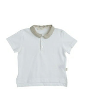Baby GI - White Polo with Beige Collar