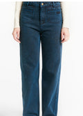 Indee - Straight Leg Jean Trousers, Blue Black