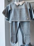Martin Aranda - Blue Knit Top & Footie Bottoms