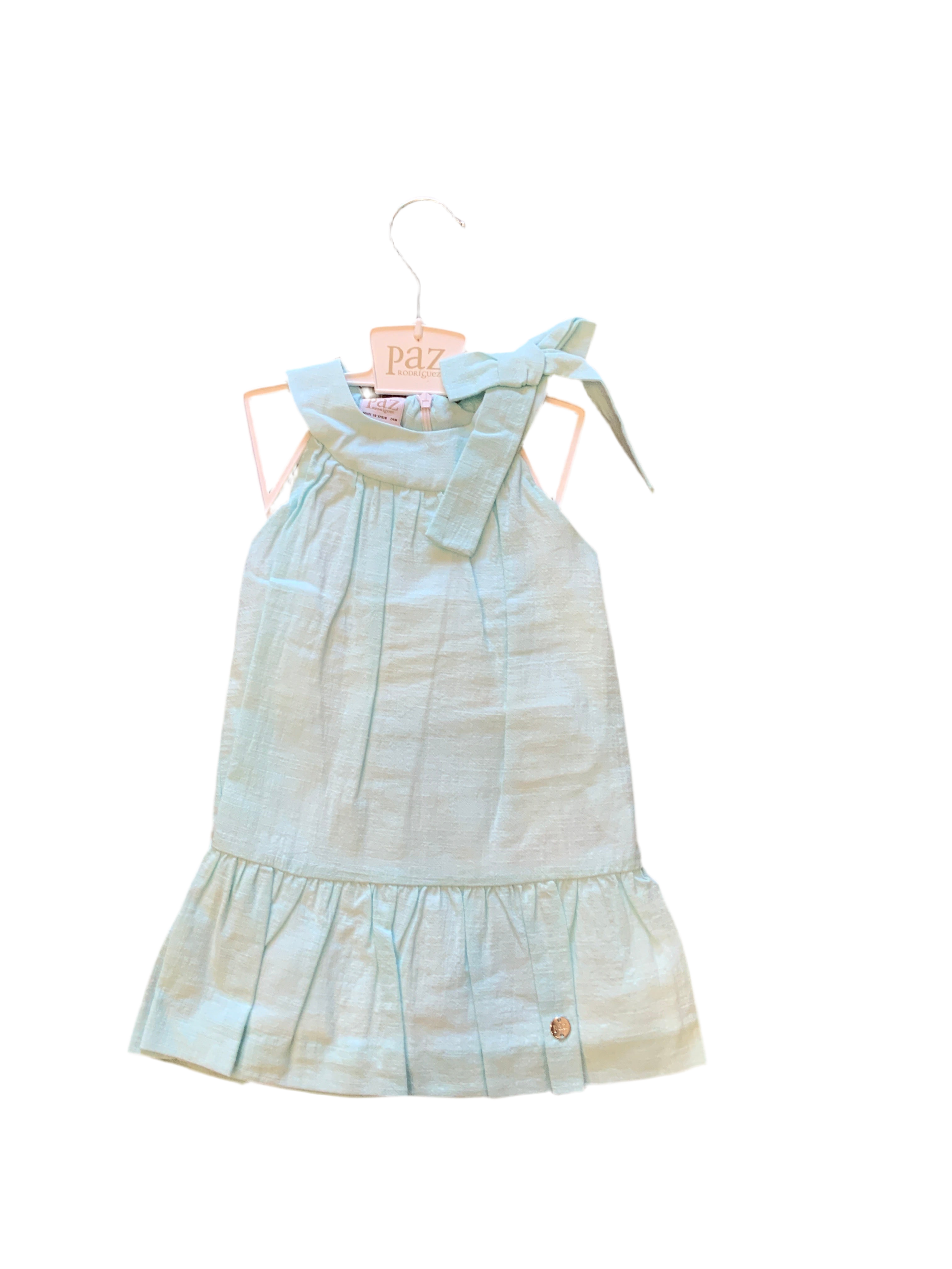 Paz Rodriguez - Clavel Maui Green Woven Infant Girl Dress