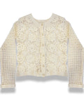 KatieJ NYC Cream Bailey Pattern Crochet Cardigan