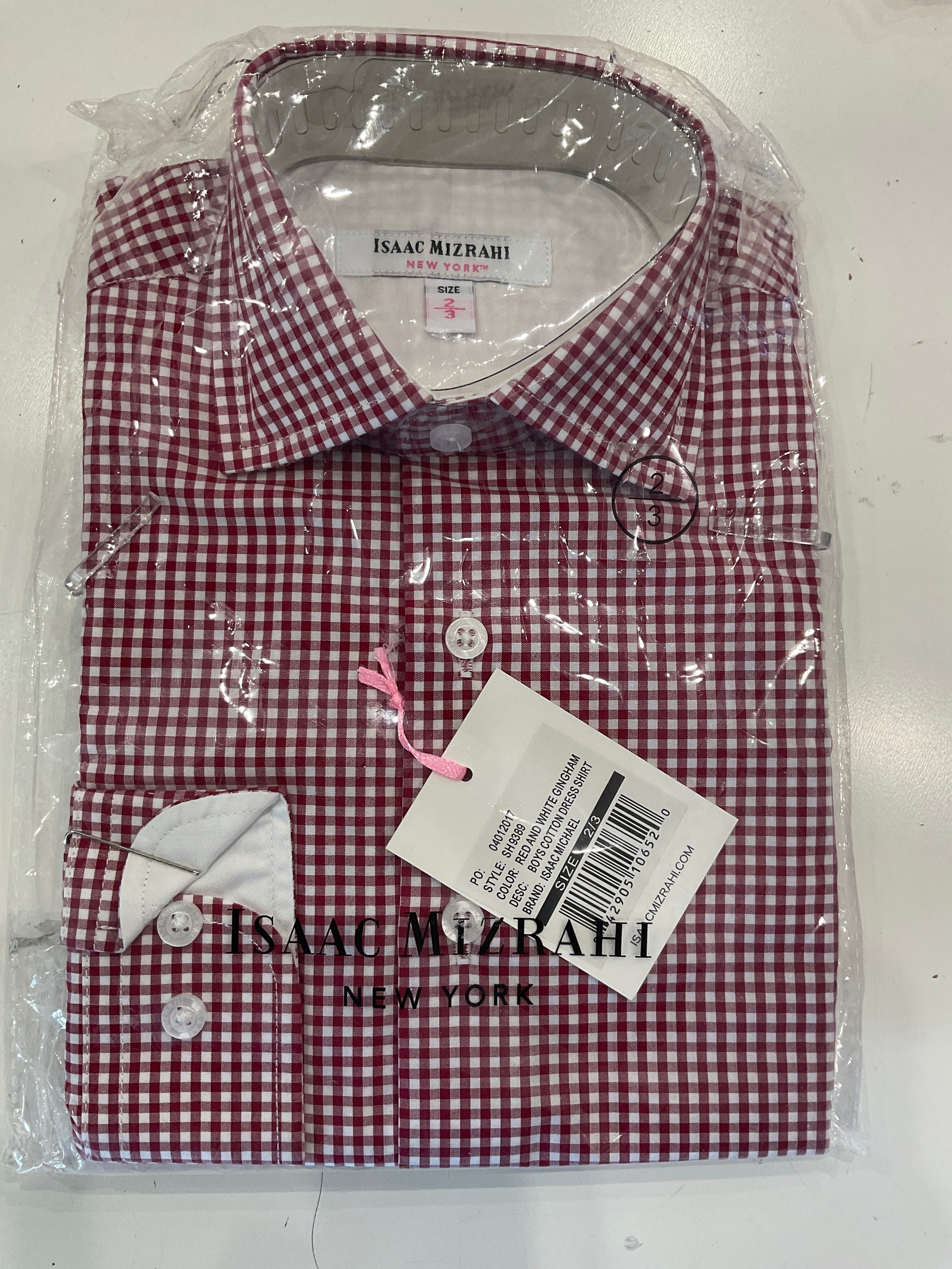 Isaac Mizrahi - Red and White Gingham Dress Shirt