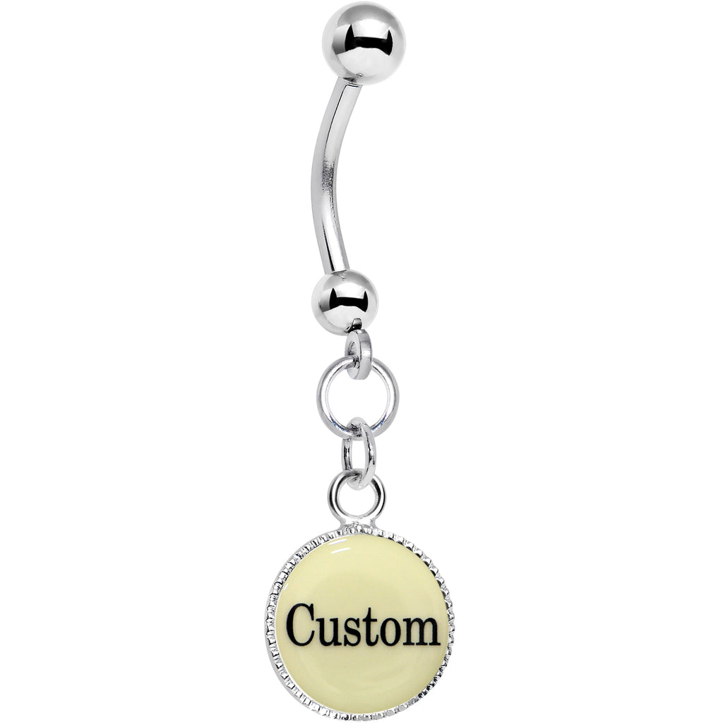 Custom Glow in the Dark Personalized Name Dangle Belly Ring