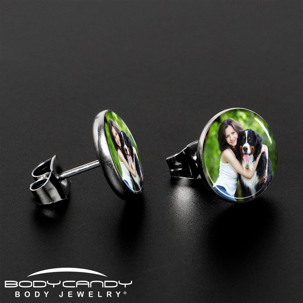 Custom Full Color Photo Stud Earrings