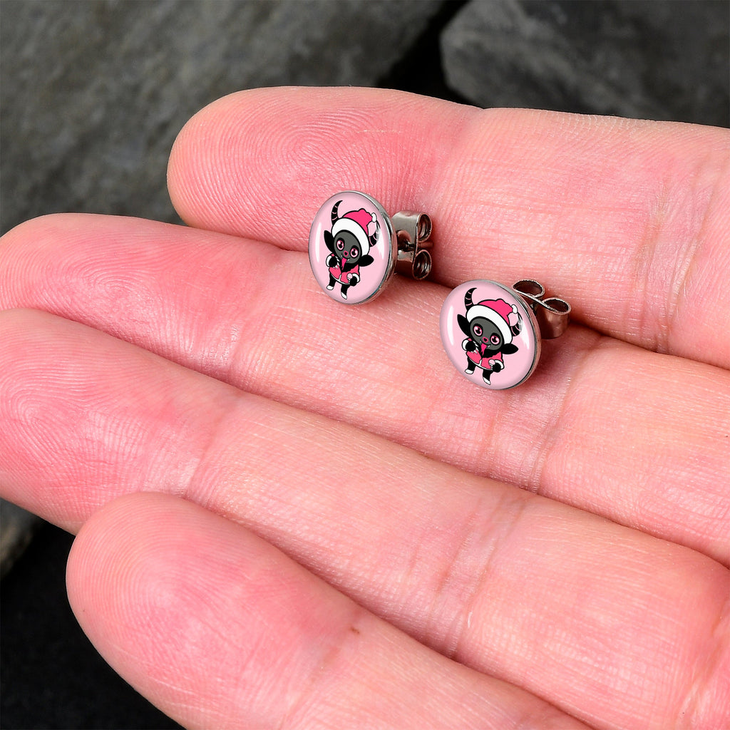 Krampus Cutie Christmas Holiday Stud Earrings by Onyx O