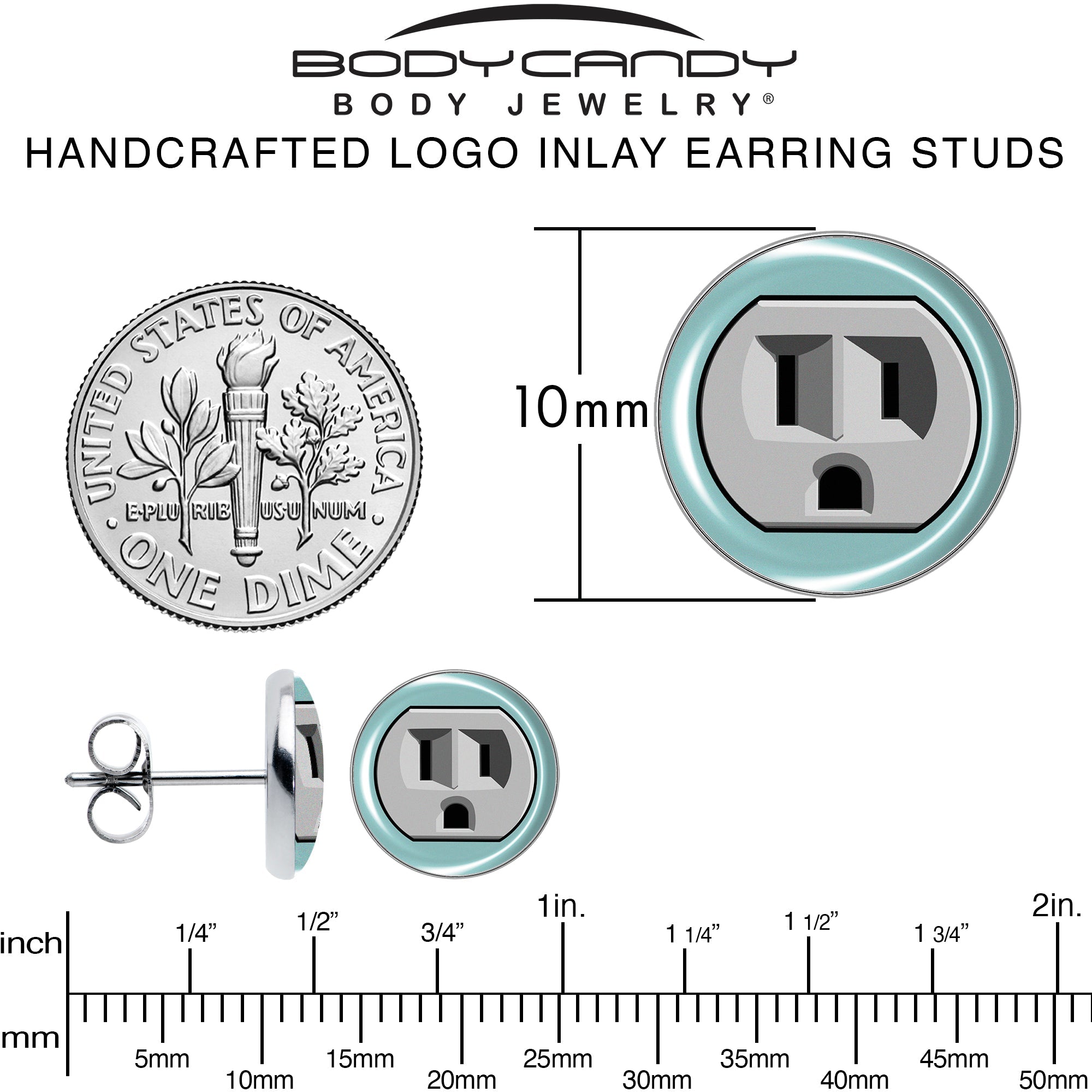 Frowning Plug Outlet Stud Earrings by Onyx O