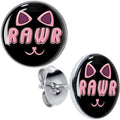 RAWR Kitty Cat Stud Earrings by Onyx O