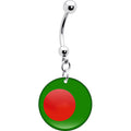 Bangladesh Flag Belly Ring
