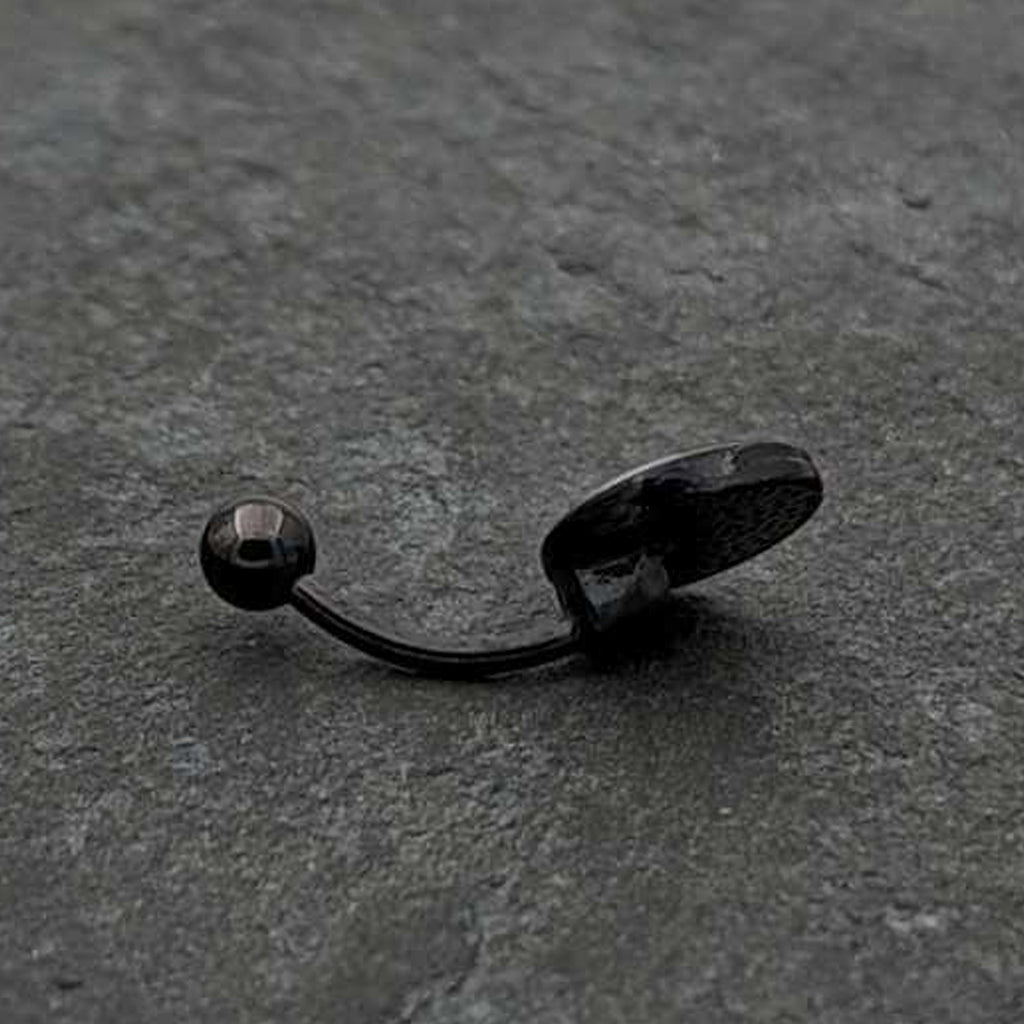 Black Glow in the Dark Holiday Peppermint Candy Belly Ring by Onyx O