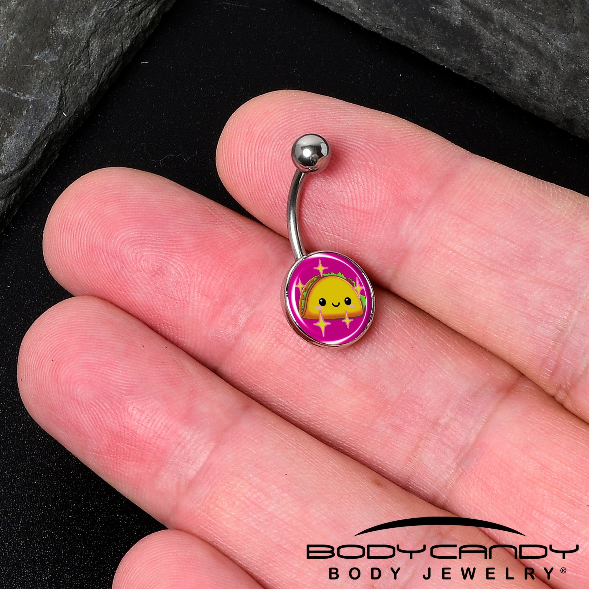 Mexican Fiesta Cute Taco Belly Ring by Onyx O